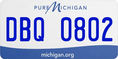 MI license plate DBQ0802