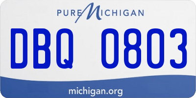 MI license plate DBQ0803