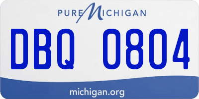 MI license plate DBQ0804