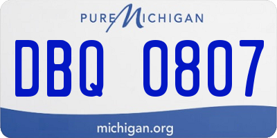 MI license plate DBQ0807