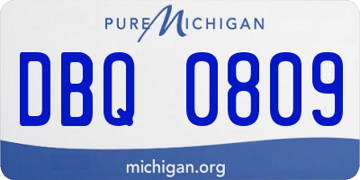 MI license plate DBQ0809