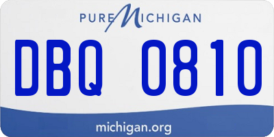 MI license plate DBQ0810