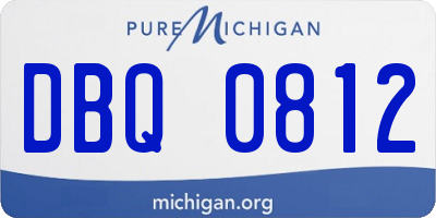MI license plate DBQ0812