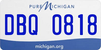 MI license plate DBQ0818