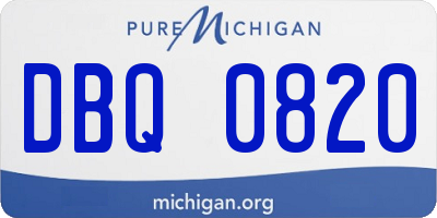 MI license plate DBQ0820