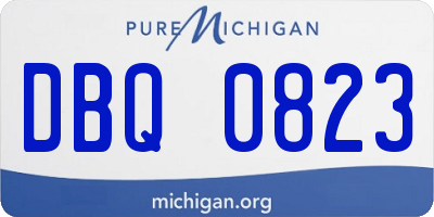 MI license plate DBQ0823
