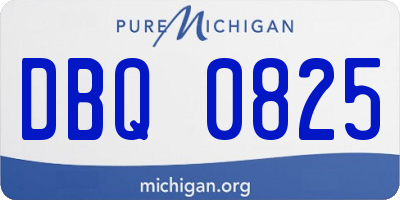 MI license plate DBQ0825