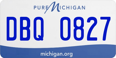 MI license plate DBQ0827