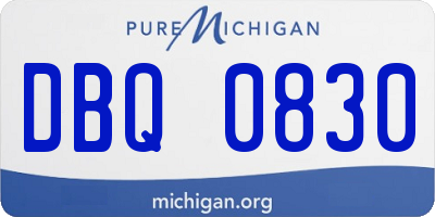 MI license plate DBQ0830