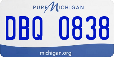 MI license plate DBQ0838