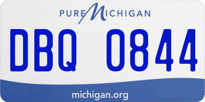 MI license plate DBQ0844