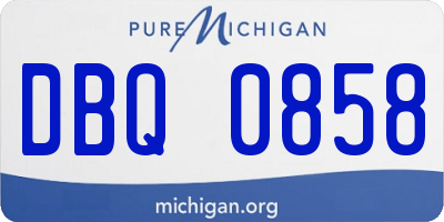MI license plate DBQ0858