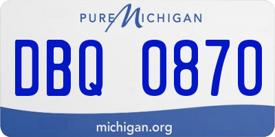 MI license plate DBQ0870