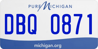 MI license plate DBQ0871