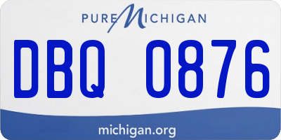 MI license plate DBQ0876