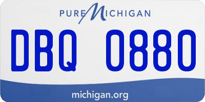 MI license plate DBQ0880