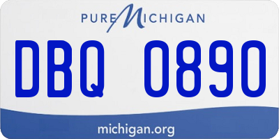 MI license plate DBQ0890