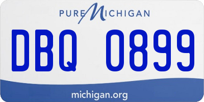 MI license plate DBQ0899