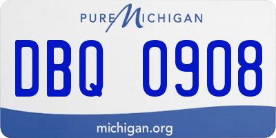 MI license plate DBQ0908