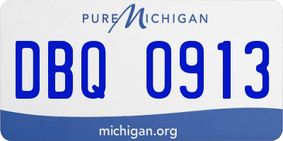 MI license plate DBQ0913