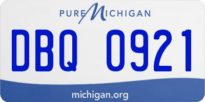 MI license plate DBQ0921