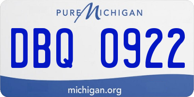 MI license plate DBQ0922