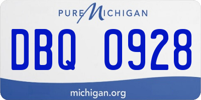 MI license plate DBQ0928