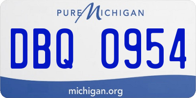 MI license plate DBQ0954