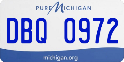 MI license plate DBQ0972