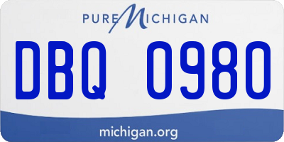 MI license plate DBQ0980