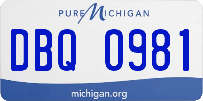 MI license plate DBQ0981