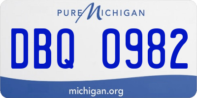 MI license plate DBQ0982