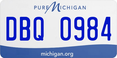 MI license plate DBQ0984