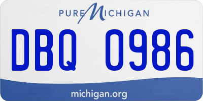 MI license plate DBQ0986