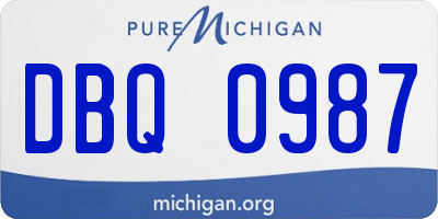 MI license plate DBQ0987