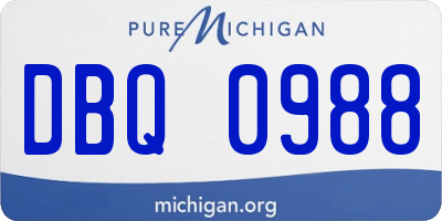 MI license plate DBQ0988