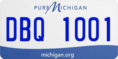 MI license plate DBQ1001