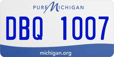 MI license plate DBQ1007