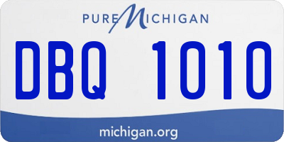 MI license plate DBQ1010