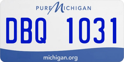 MI license plate DBQ1031