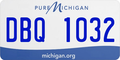 MI license plate DBQ1032