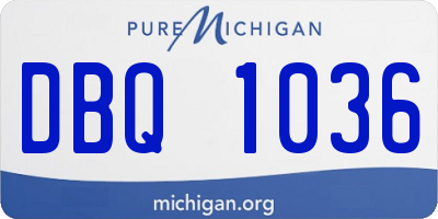 MI license plate DBQ1036