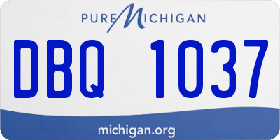 MI license plate DBQ1037