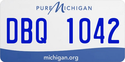 MI license plate DBQ1042