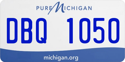 MI license plate DBQ1050