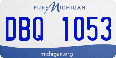 MI license plate DBQ1053