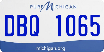 MI license plate DBQ1065