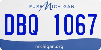 MI license plate DBQ1067