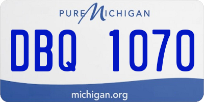 MI license plate DBQ1070