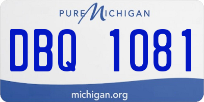 MI license plate DBQ1081